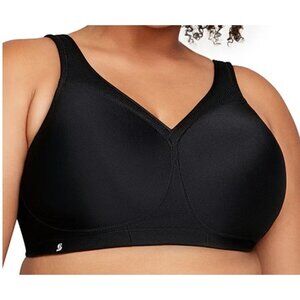 Glamorise NEW Magic Lift Ultimate Sz 40B Full Coverage Sports T-Shirt Bra Black